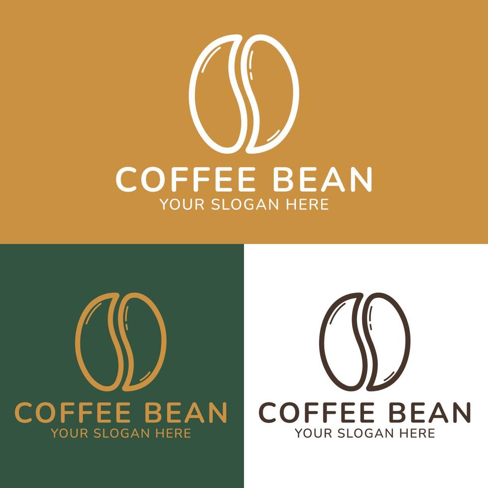 Coffee bean logo linear style. Coffee logo vector