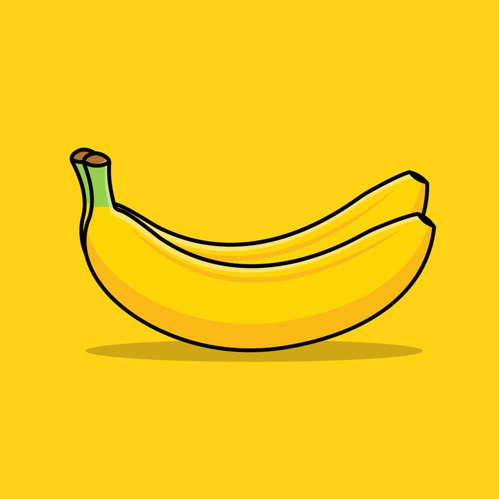 Banana cartoon vector icon illustration. Fruit icon concept isolated