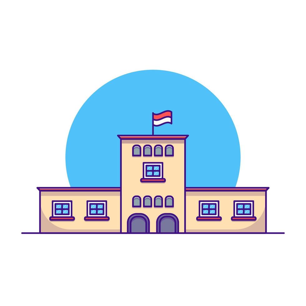 School vector icon illustration. Building icon concept isolated vector. Flat cartoon style illustration