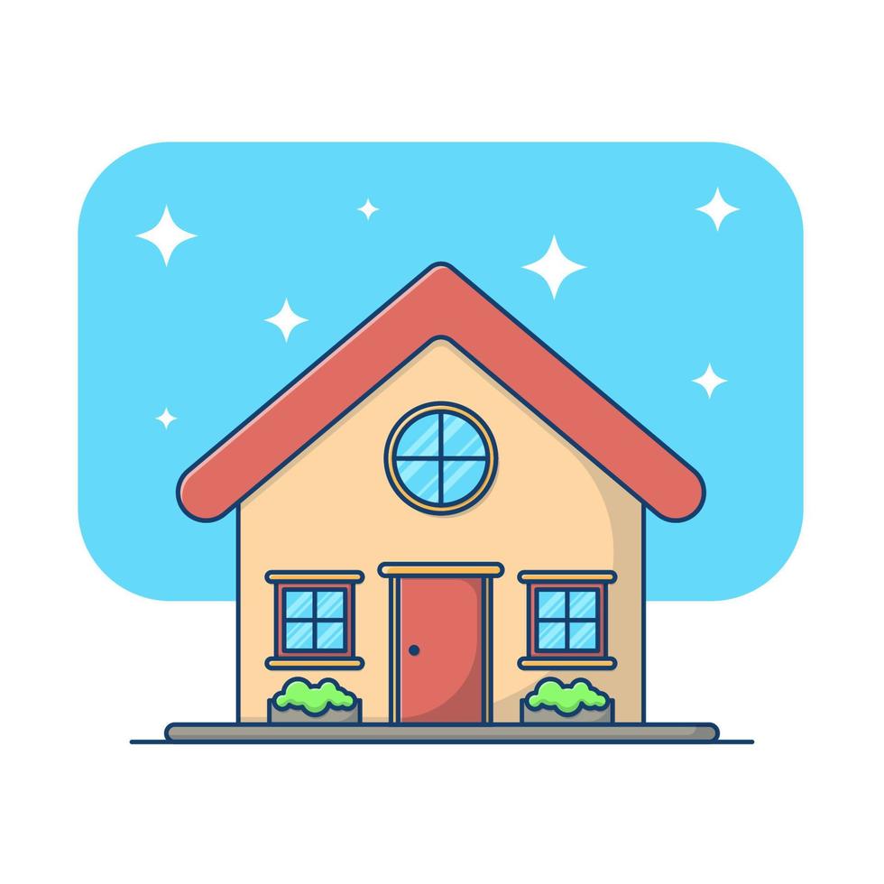 House vector icon illustration. Building icon concept isolated vector. Flat cartoon style illustration