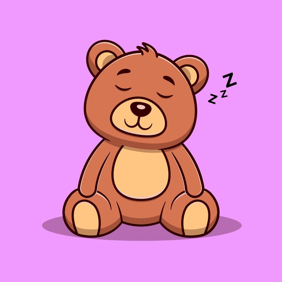 Cute bear sleeping cartoon vector icon illustration. Animal icon concept isolated vector. Flat cartoon style