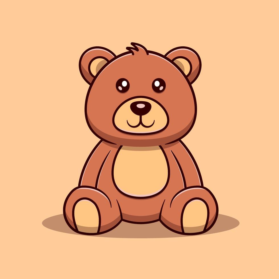 Cute bear cartoon vector icon illustration. Animal icon concept isolated vector. Flat cartoon style