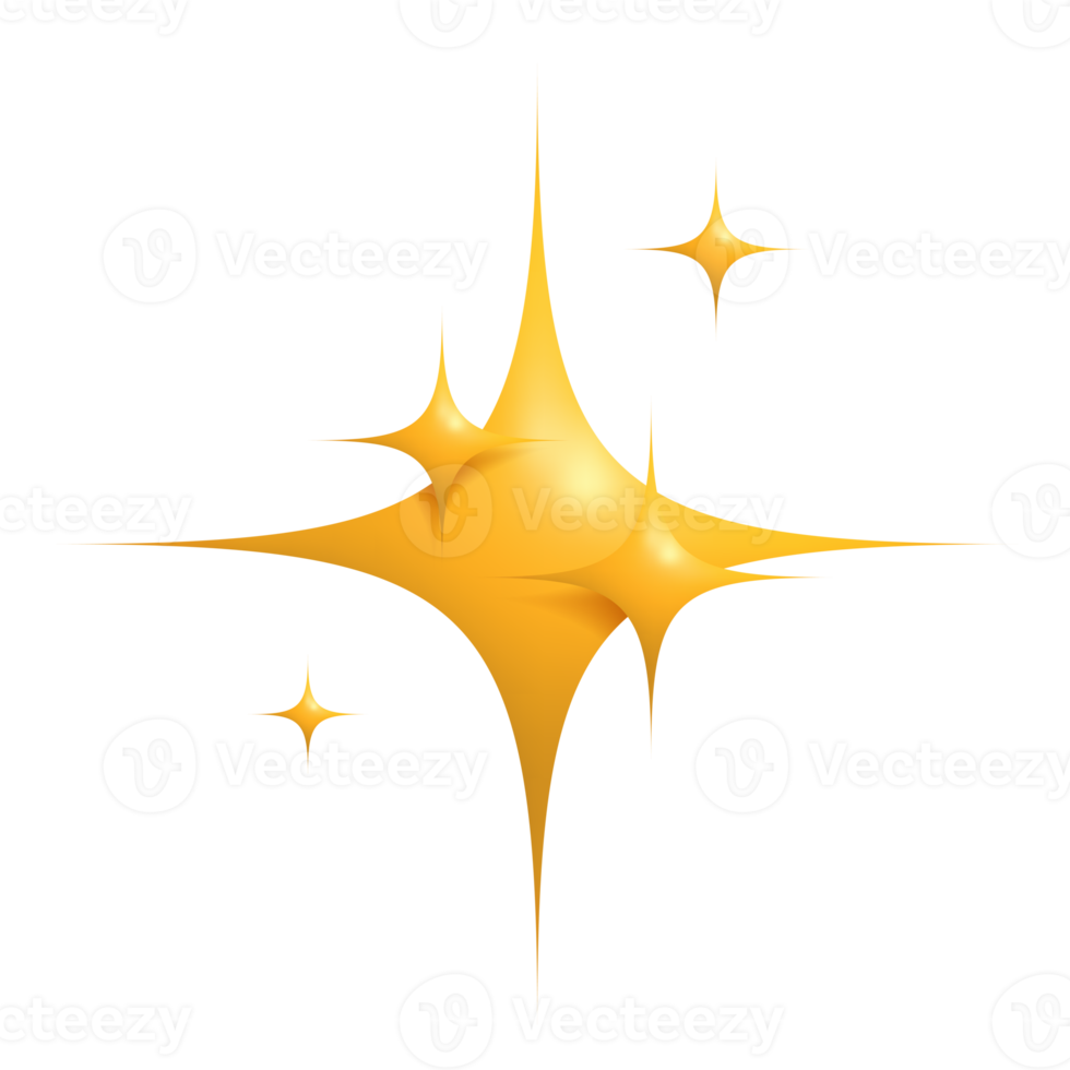 3d gul stjärnor gnistra fyrverkeri, dekoration tindra, skinande blixt. lysande ljus effekt stjärnor och skurar png