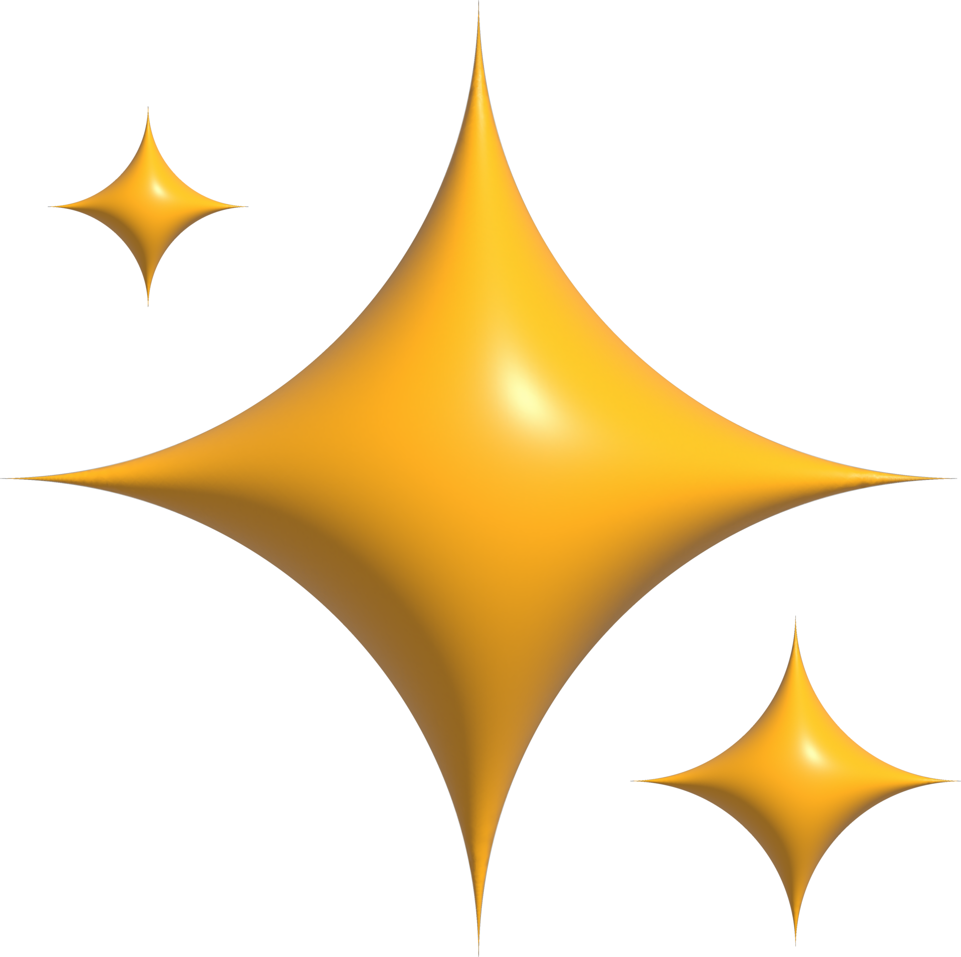 Free 3D yellow stars sparkle firework, Decoration twinkle, shiny flash