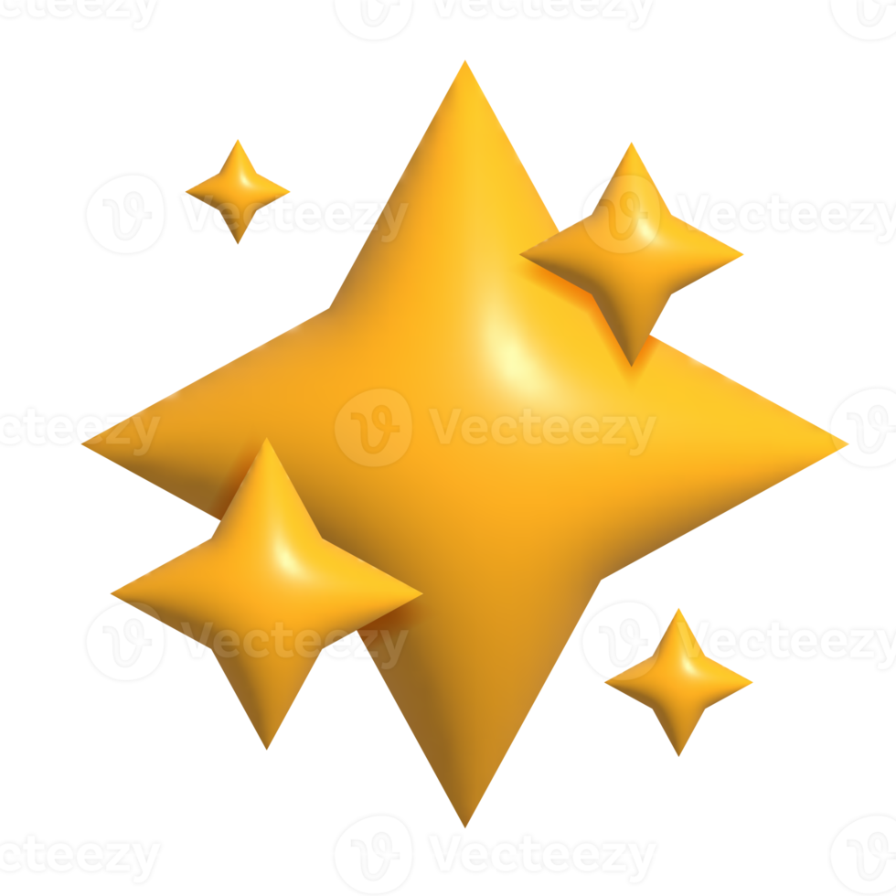 3d gul stjärnor gnistra fyrverkeri, dekoration tindra, skinande blixt. lysande ljus effekt stjärnor och skurar png