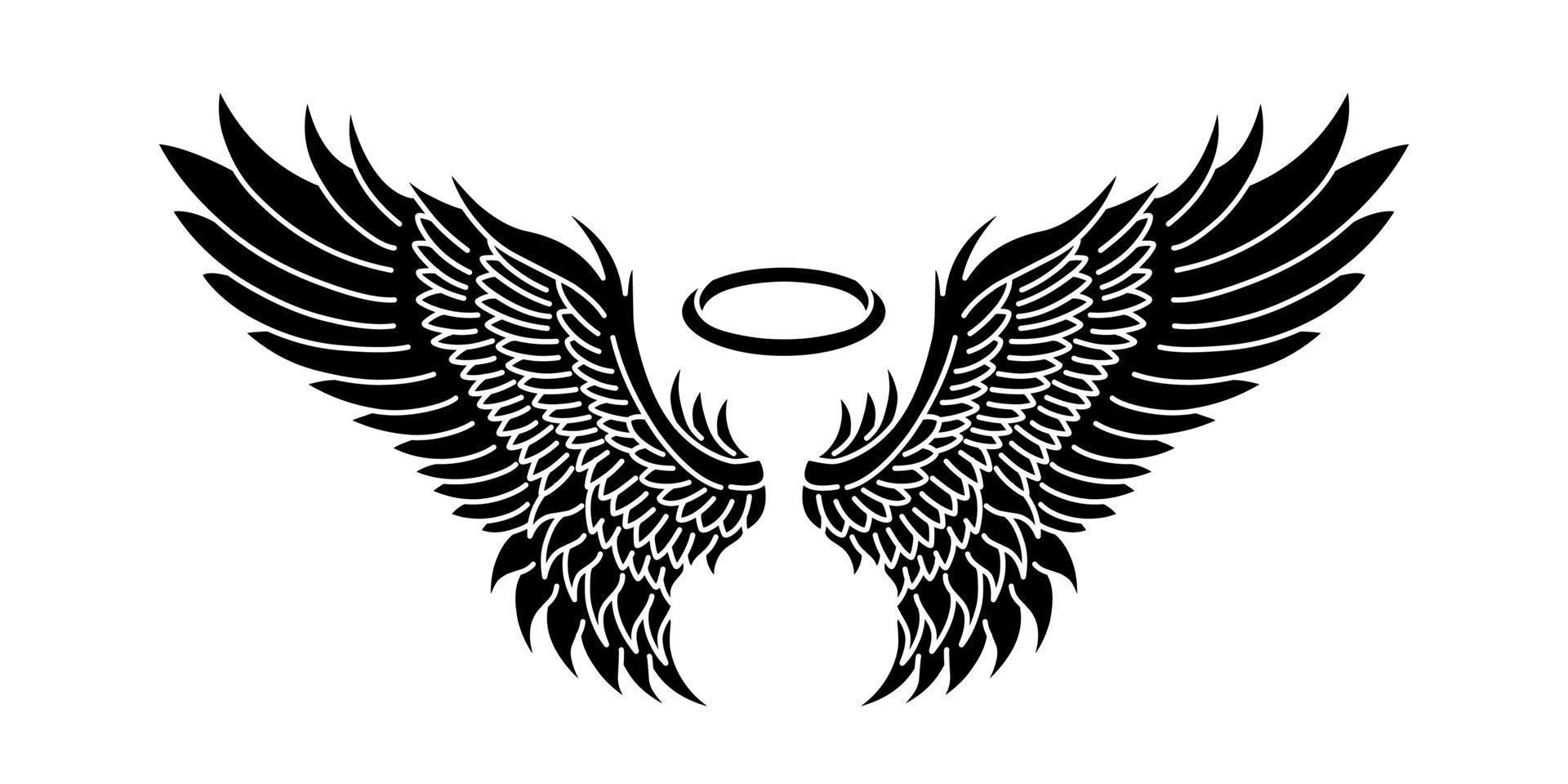 Free vector angel wings tribal tattoo 15737029 Vector Art at Vecteezy