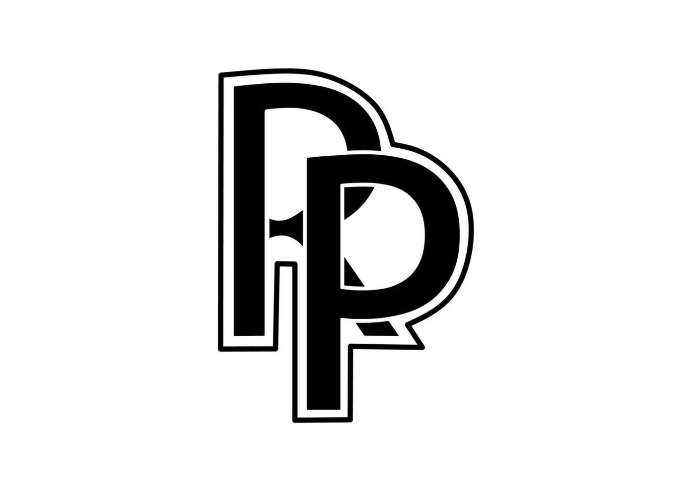 RP initial letter logo minimal creative style vector