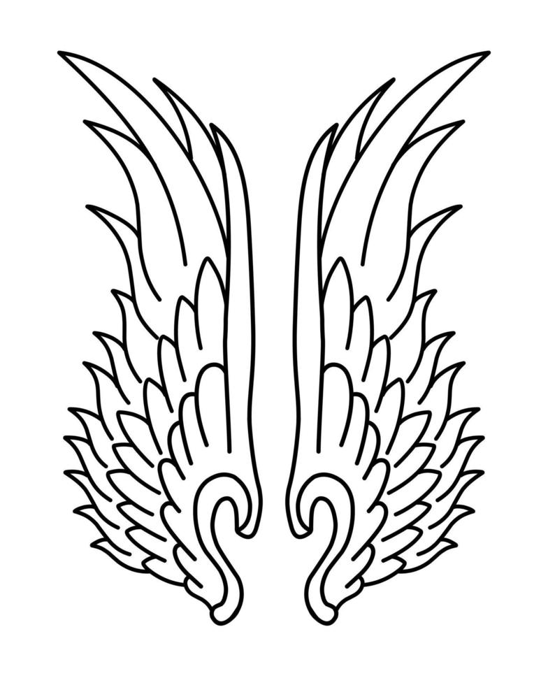 Free vector angel wings line art style