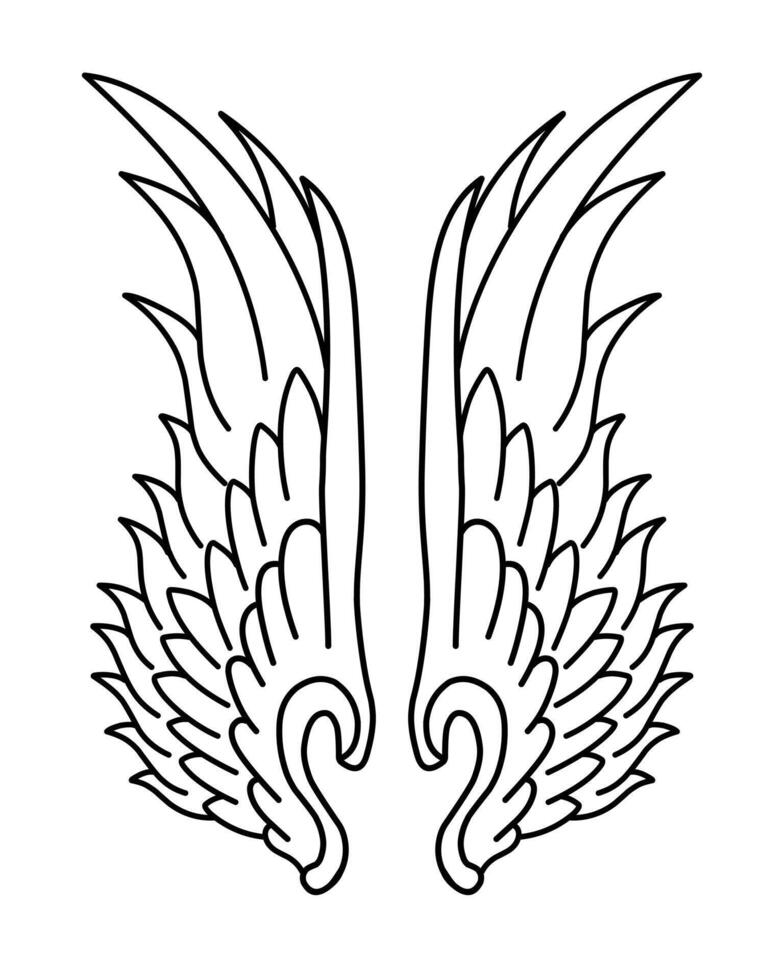 Free vector angel wings line art style