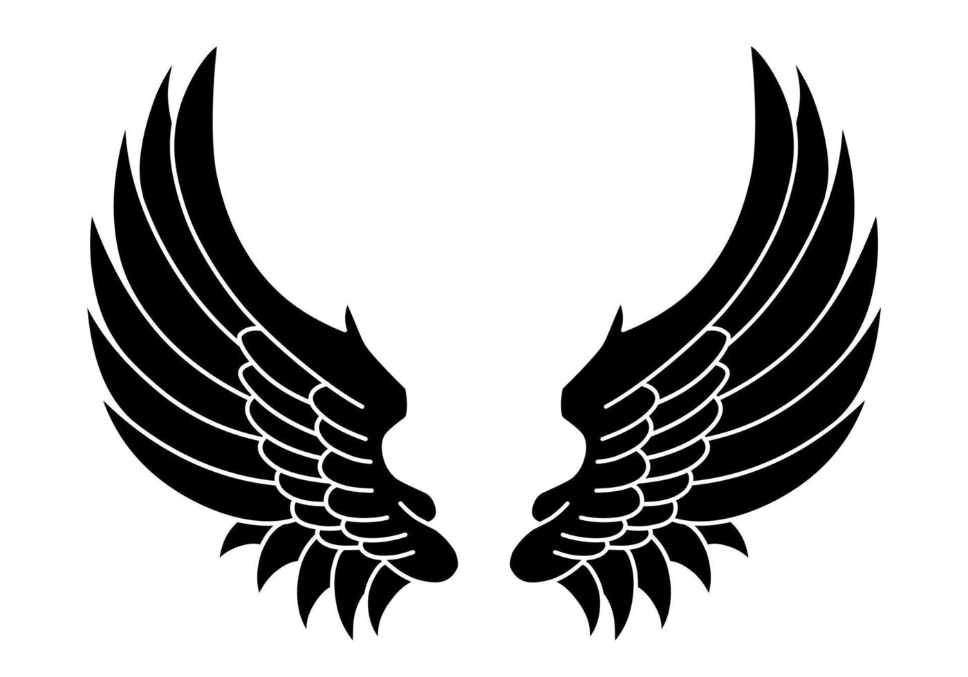 Tribal angel wings tattoo illustration vector