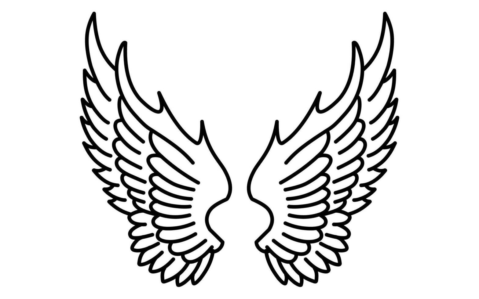 Free vector angel wings line art style
