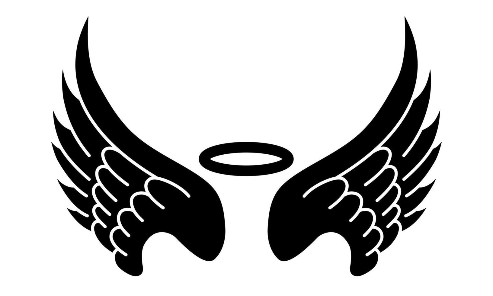 Free vector angel wings tribal tattoo