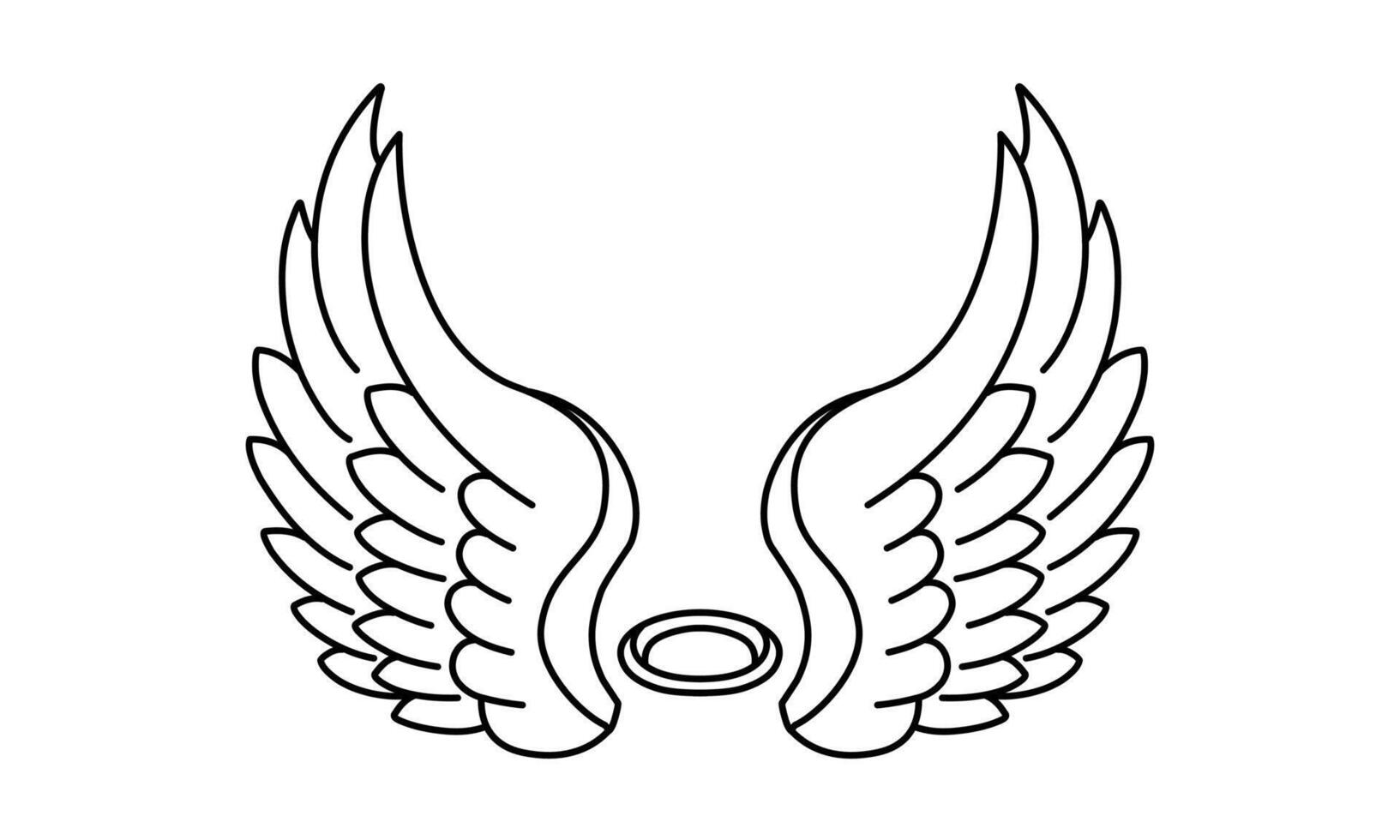 Free vector angel wings line art style