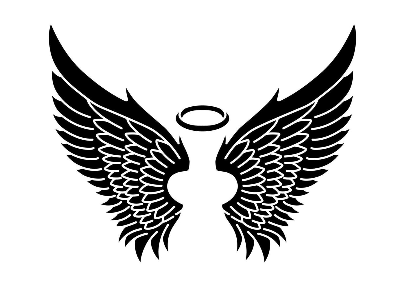 Free vector angel wings tribal tattoo