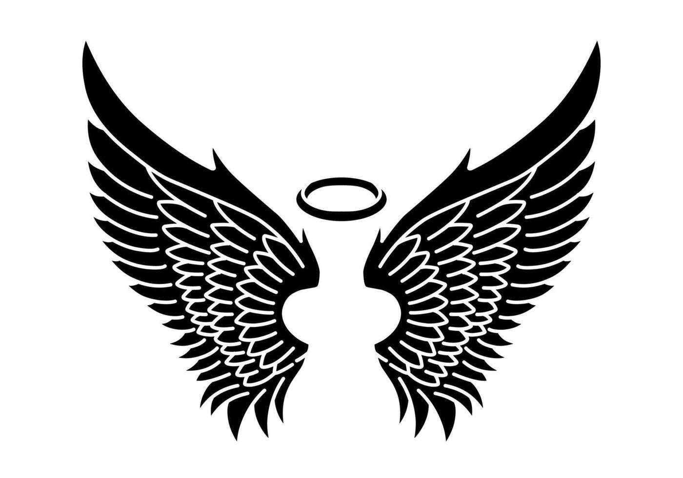 Free vector angel wings tribal tattoo