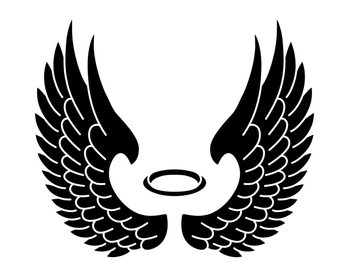Free vector angel wings tribal tattoo
