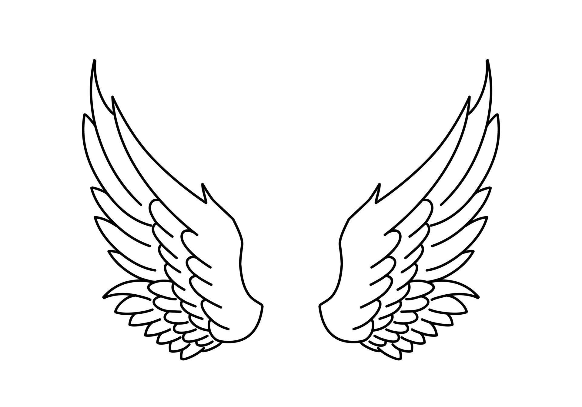 free vector angel wings line art 15737066 Vector Art at Vecteezy