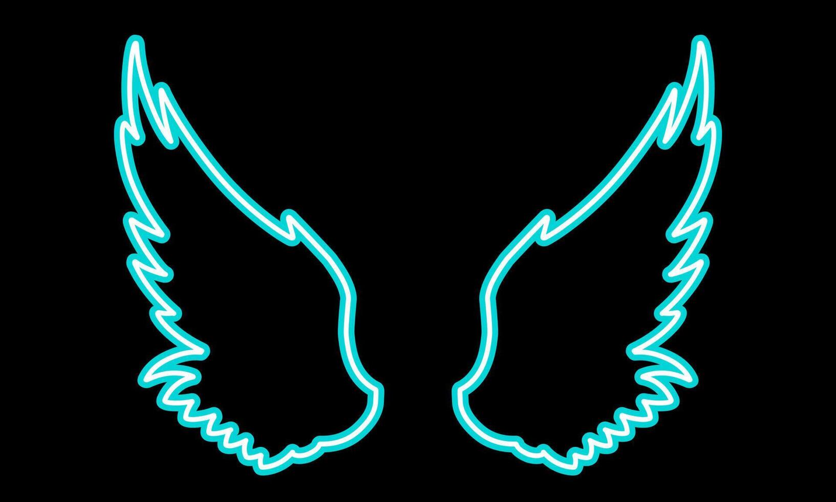 Free vector glowing neon angel wings