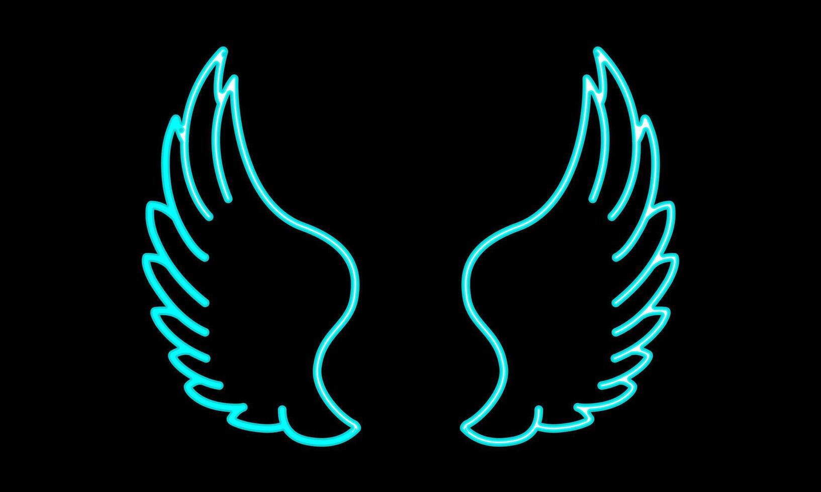 Free vector glowing neon angel wings
