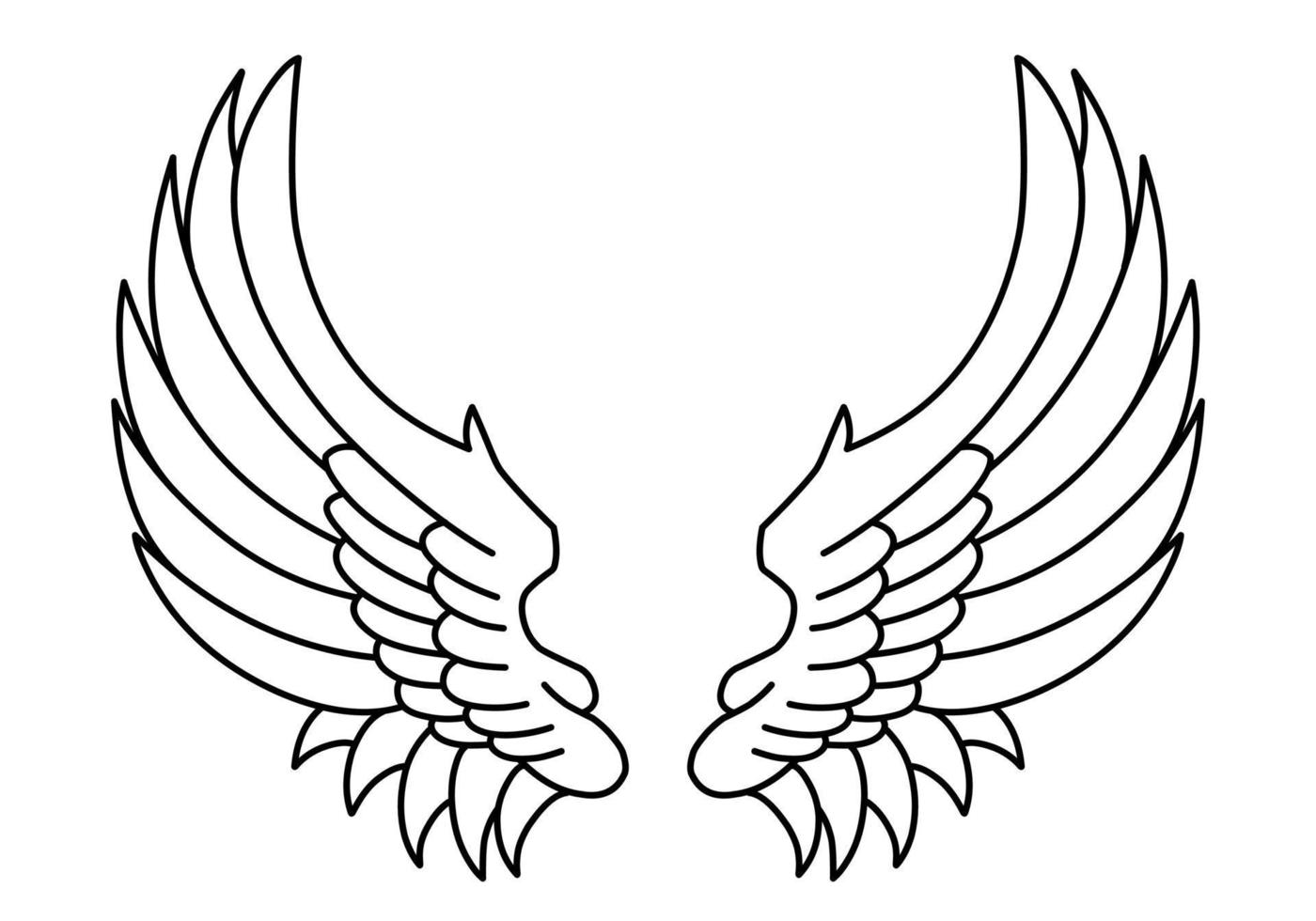 Ilustración de tatuaje de alas de ángel tribal vector