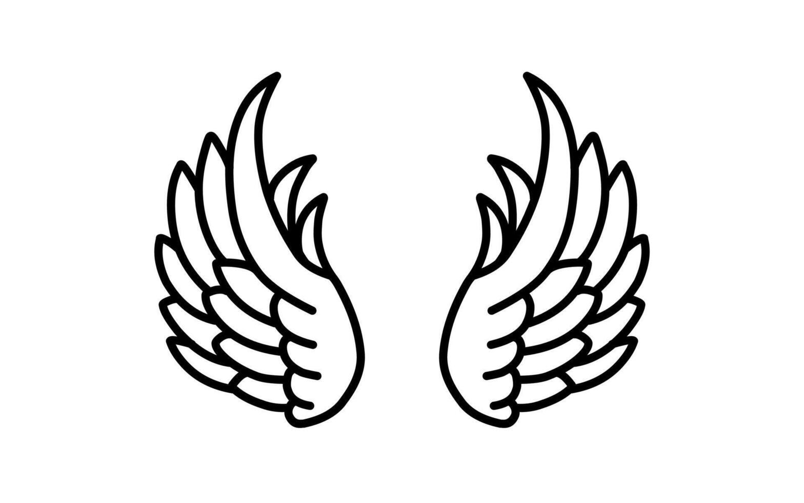 Free vector angel wings line art style