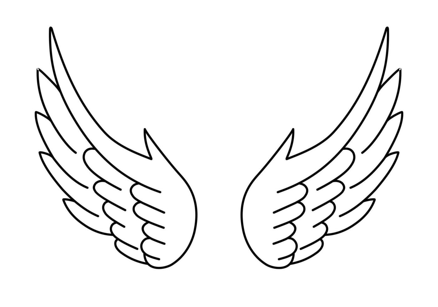 free vector angel wings line art