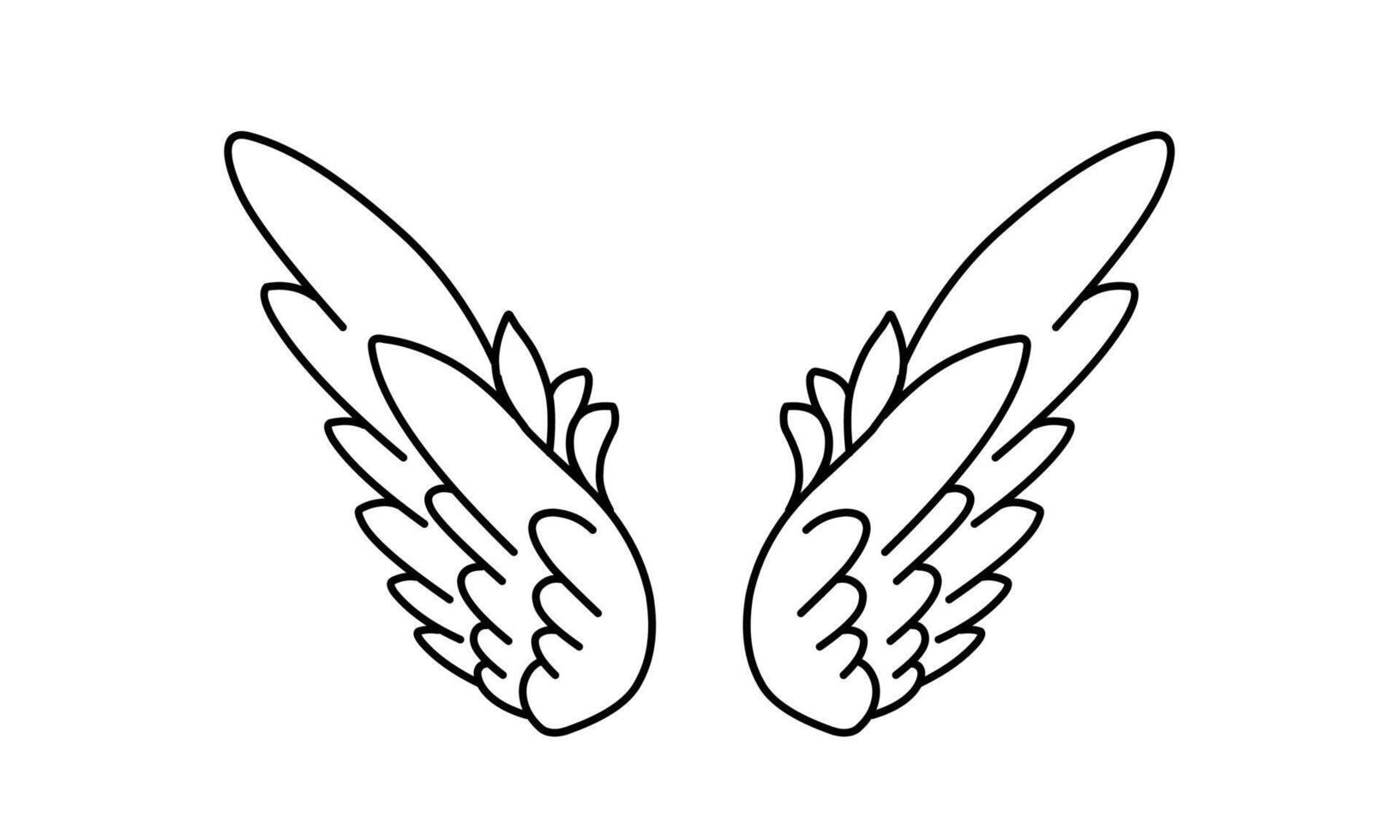 Free vector angel wings line art style