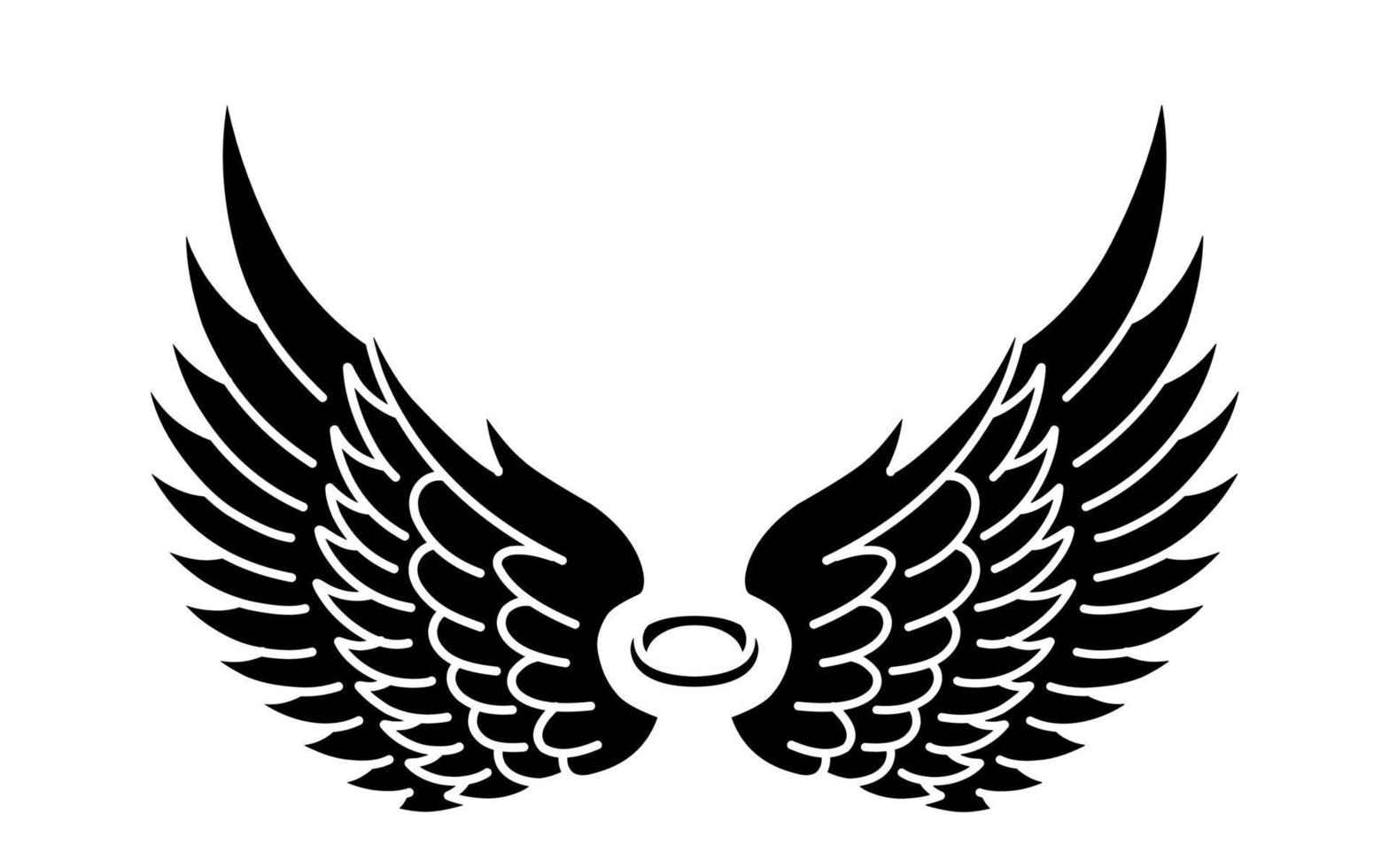 tatuaje de alas de ángel de vector libre
