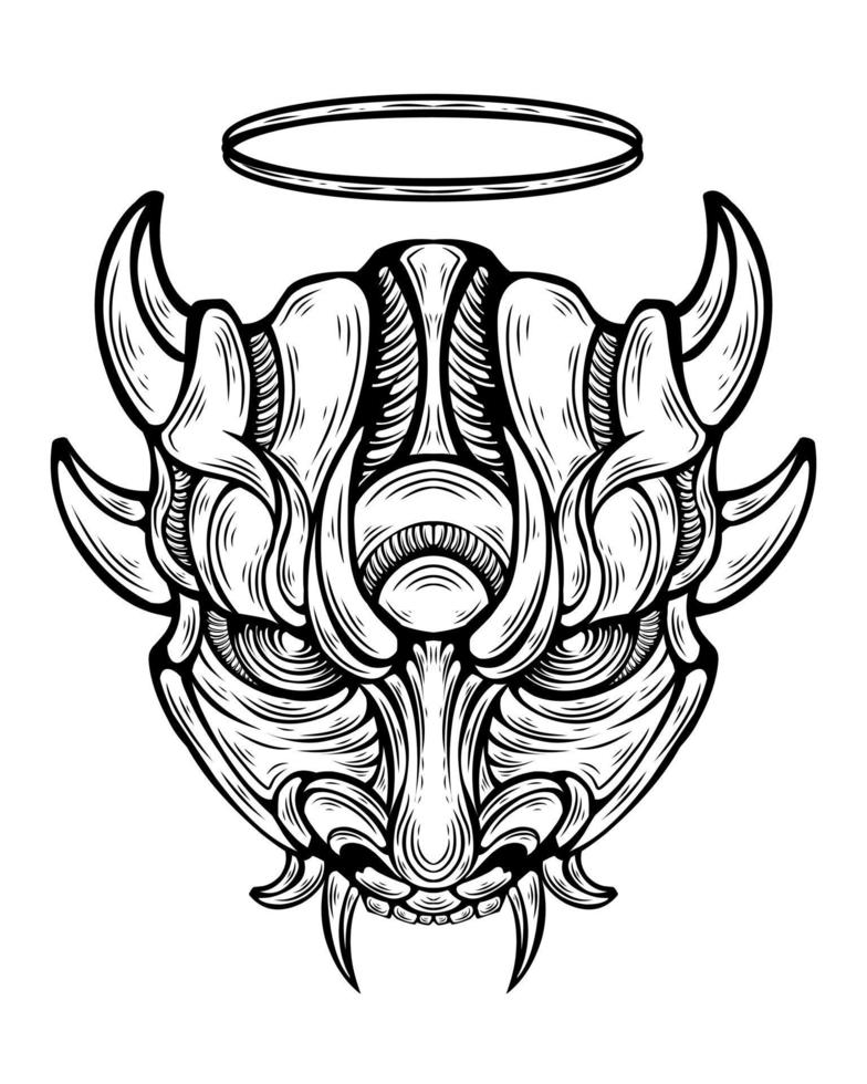 vector libre oni máscara tatuaje tribal