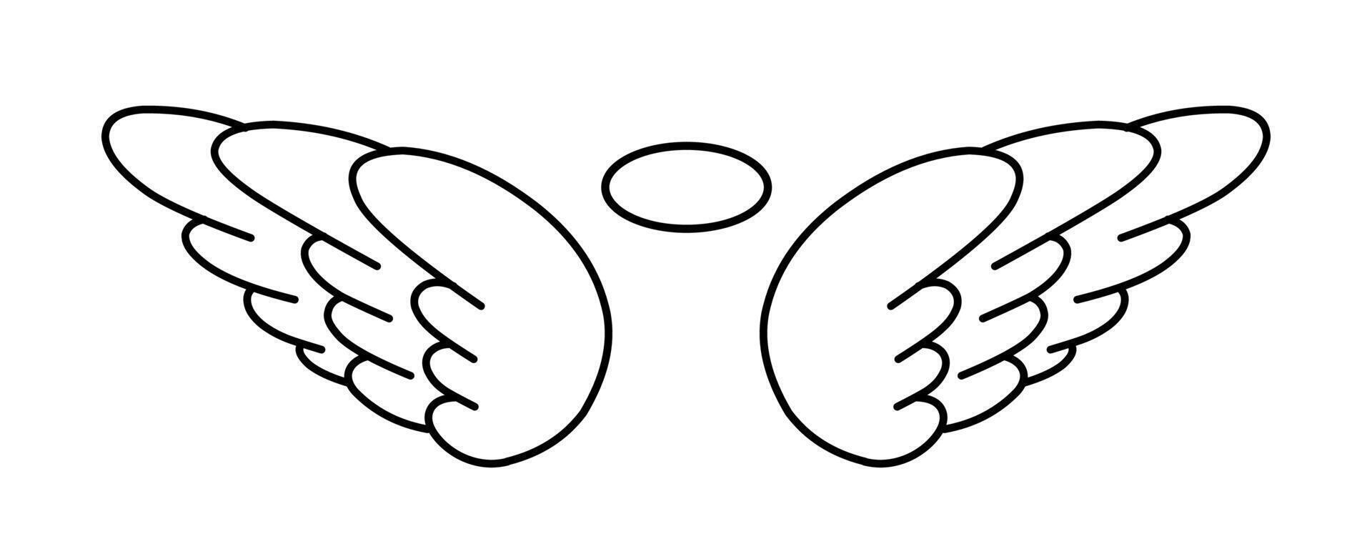 Free vector angel wings line art style