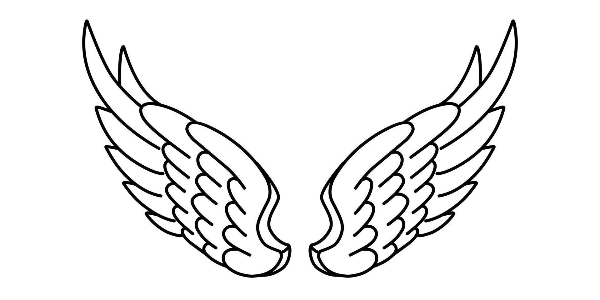 Free vector angel wings line art style
