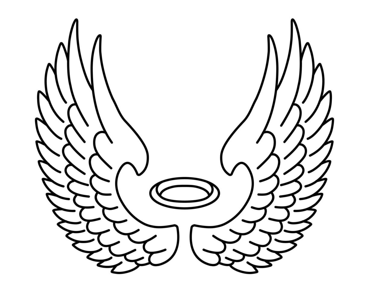 Free vector angel wings line art style