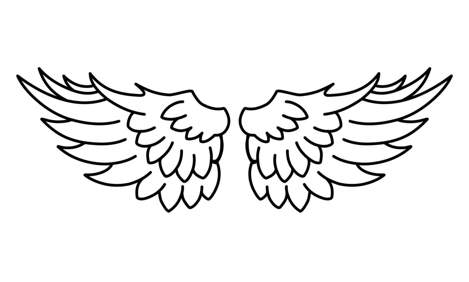 Free vector angel wings line art style