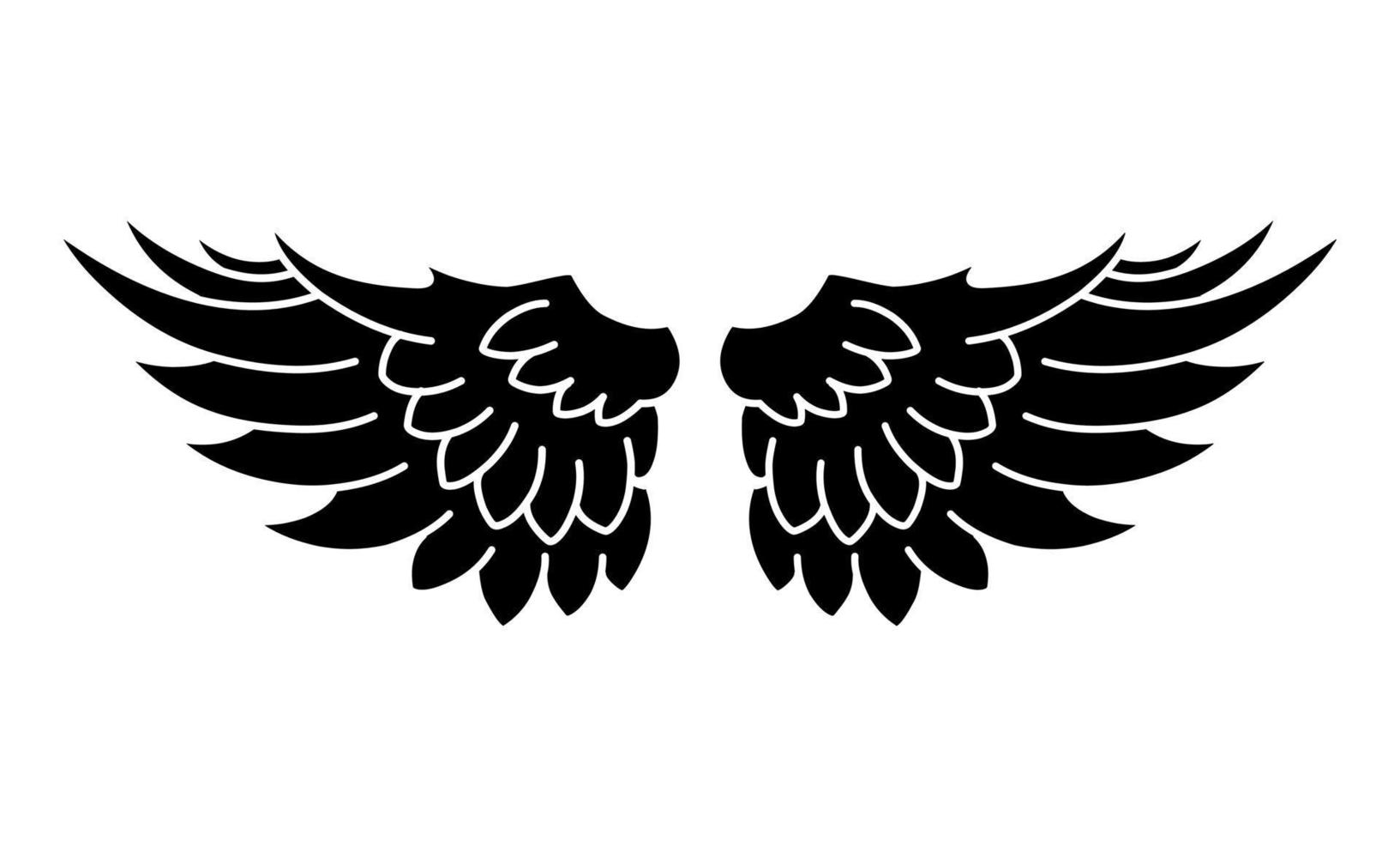 Free vector angel wings tribal tattoo