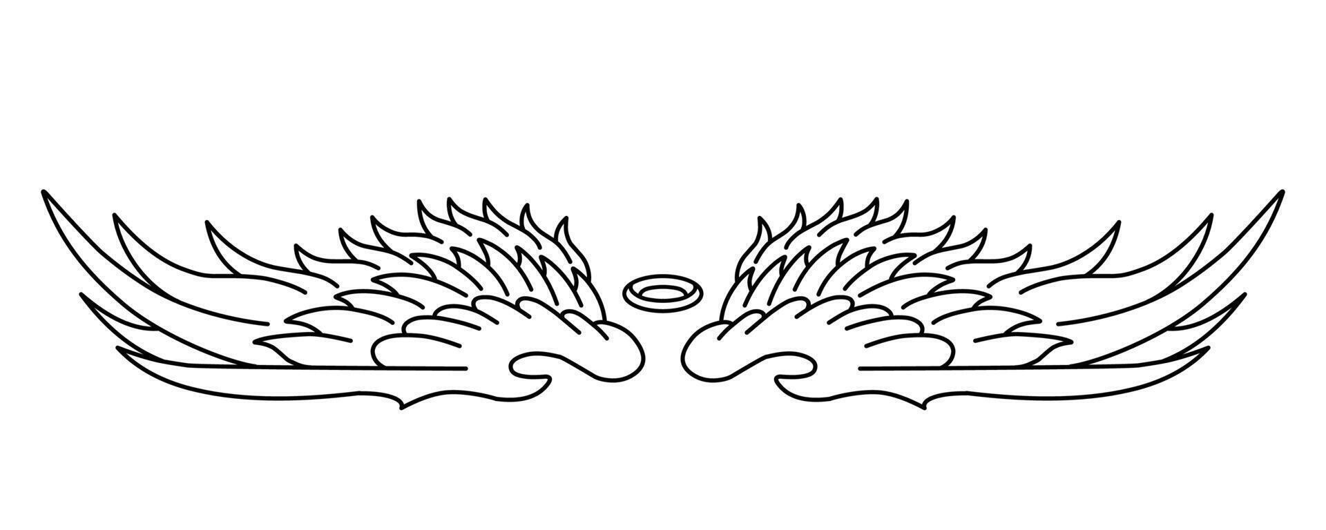 Free vector angel wings line art style