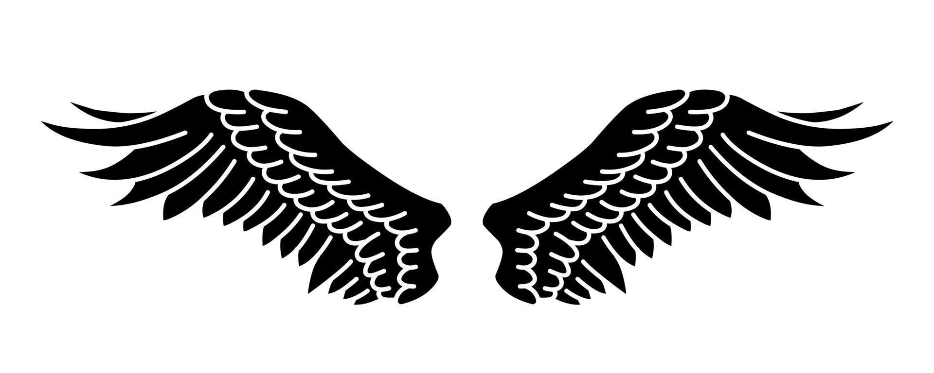 Free vector angel wings tribal tattoo