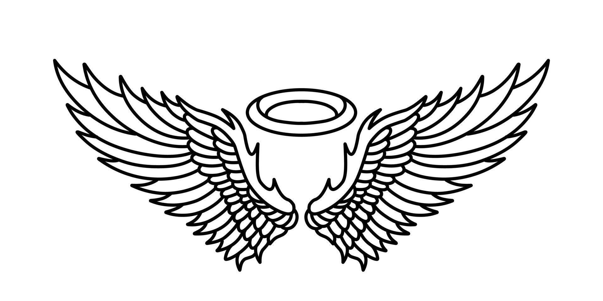 Free vector angel wings line art style