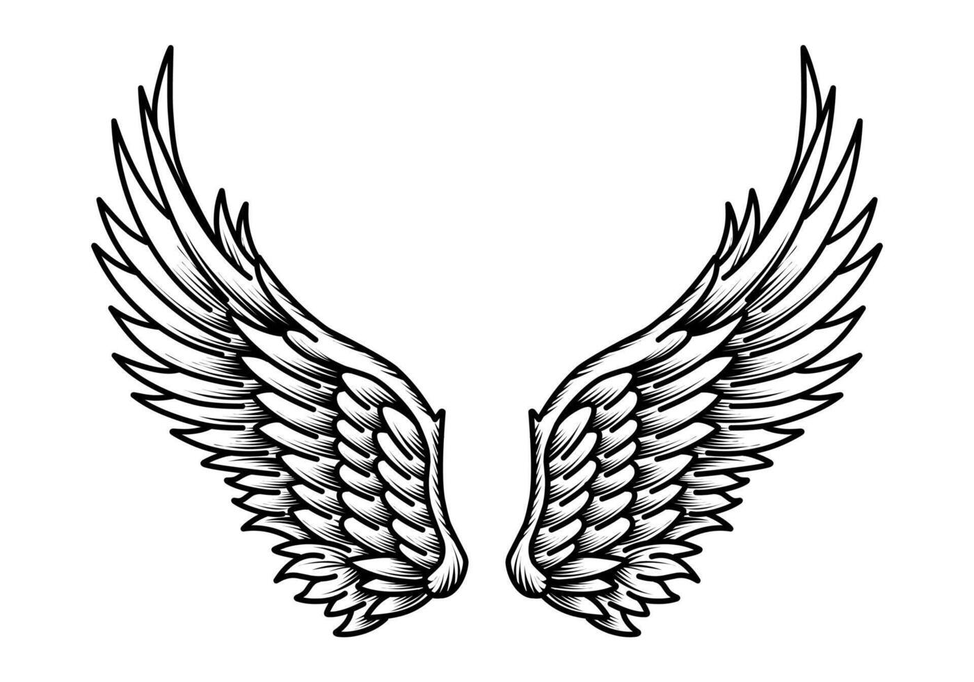 Free vector angel wings tribal tattoo
