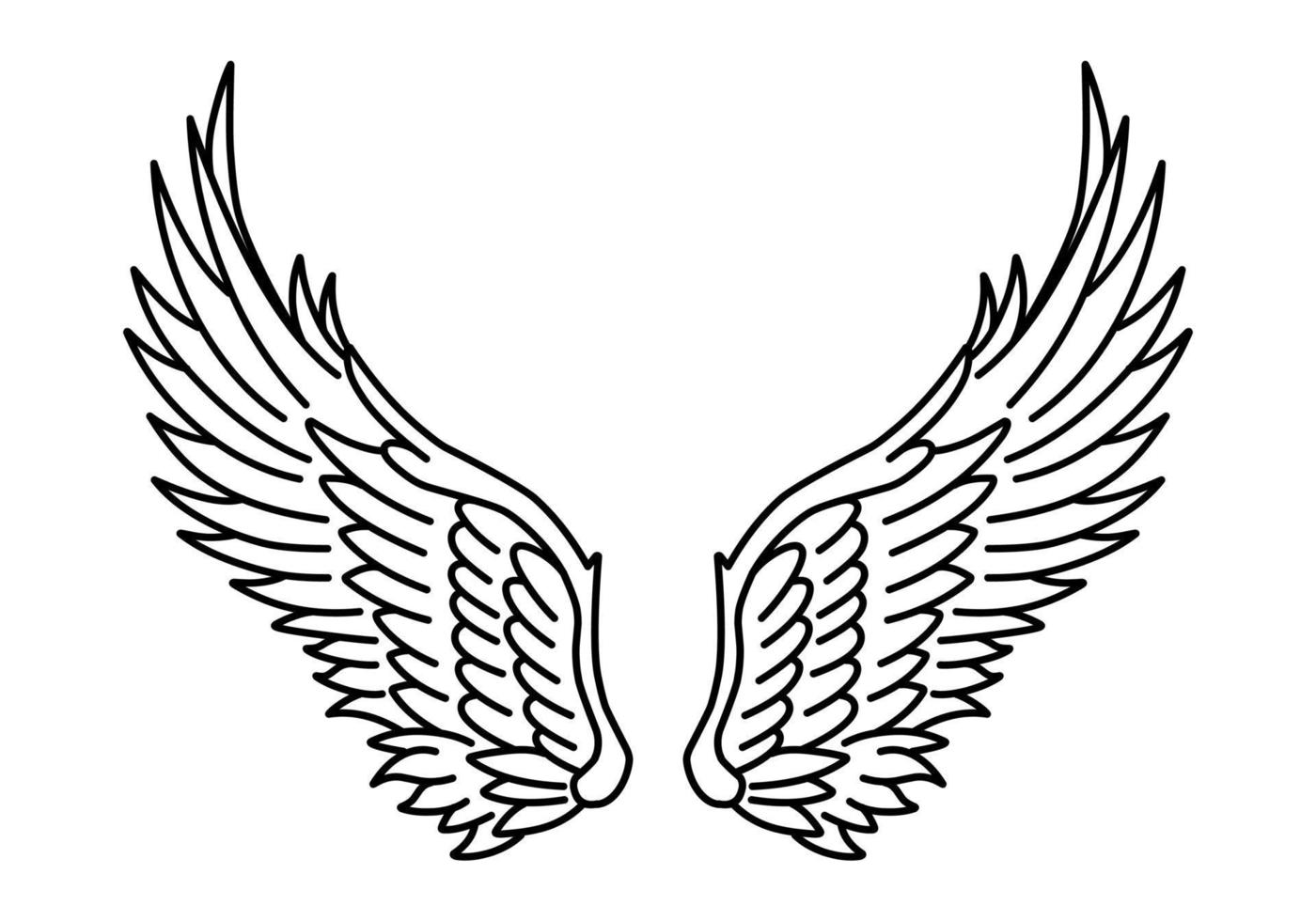 Free vector angel wings line art style