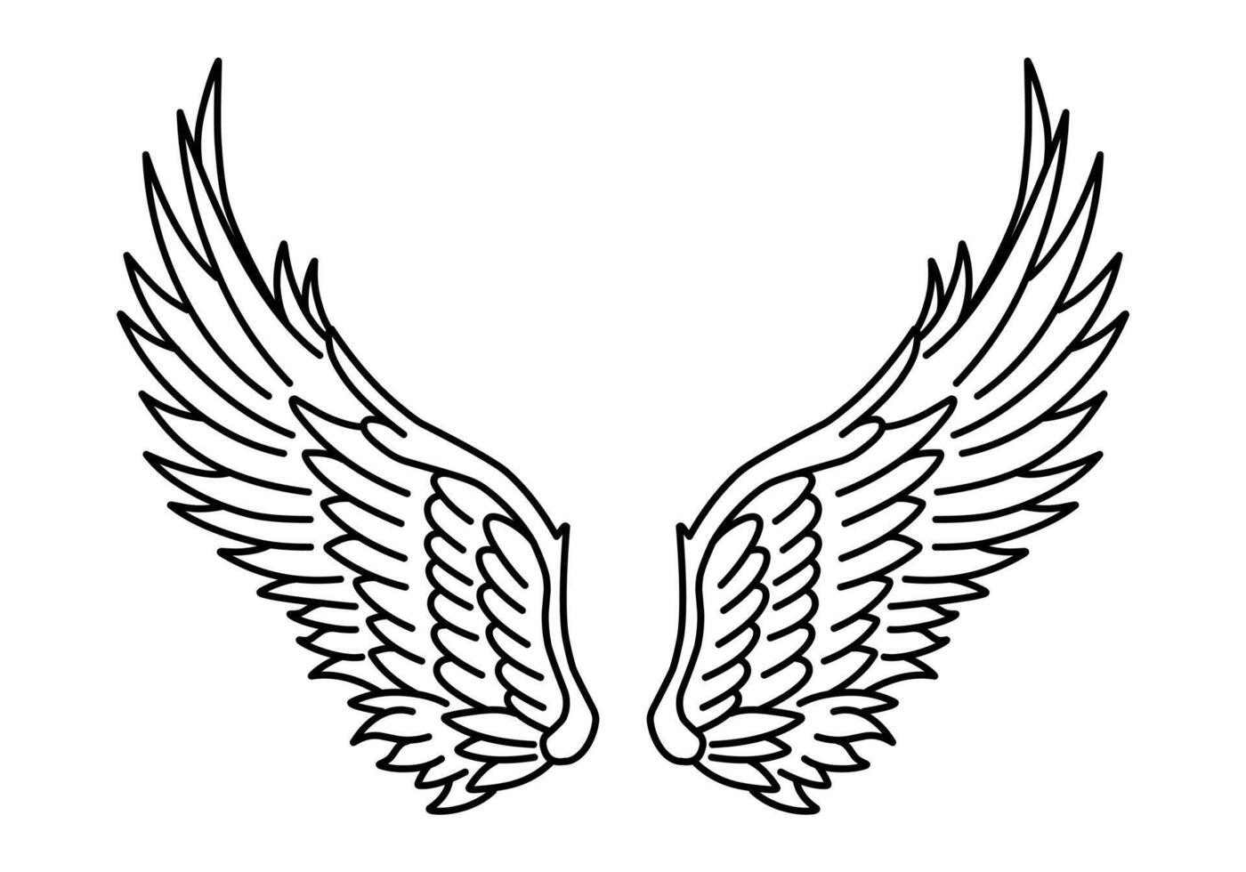 Free vector angel wings line art style