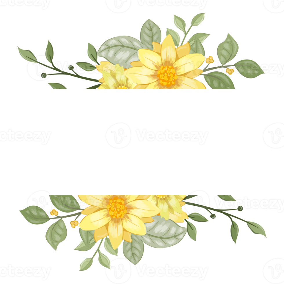 Yellow Flower Arrangement with watercolor style png