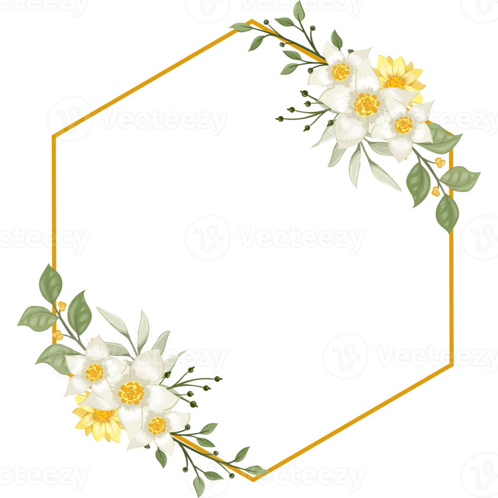 Yellow Flower Arrangement with watercolor style png