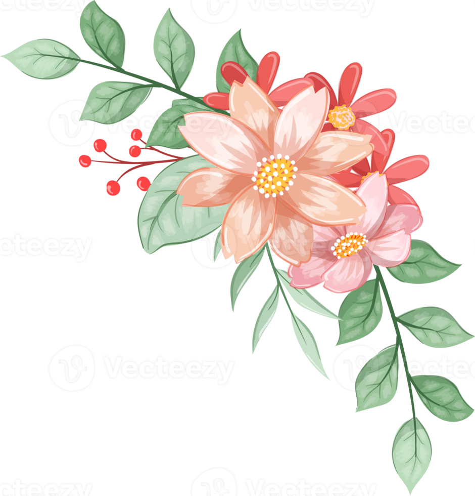 Orange Flower Arrangement with watercolor style 15737300 PNG