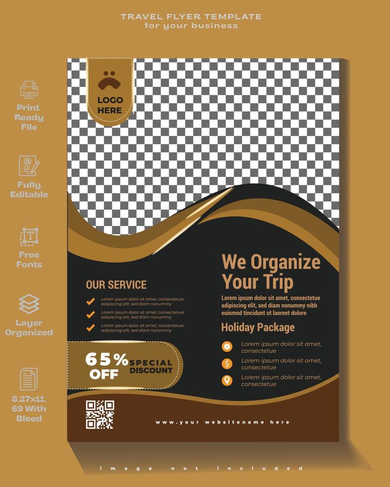 Vector travel tour flyer template