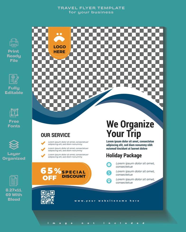 Vector travel tour flyer template