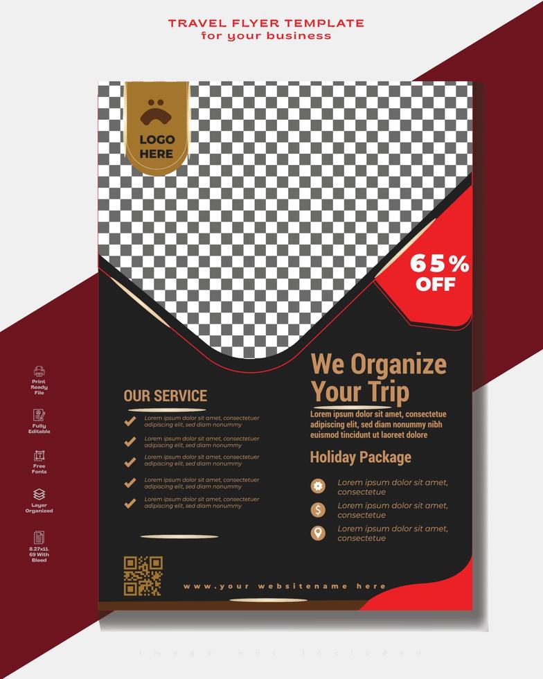 Vector travel tour flyer template