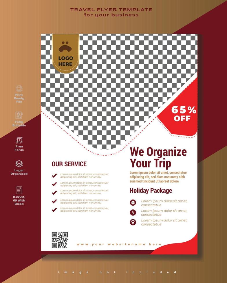 Vector travel tour flyer template