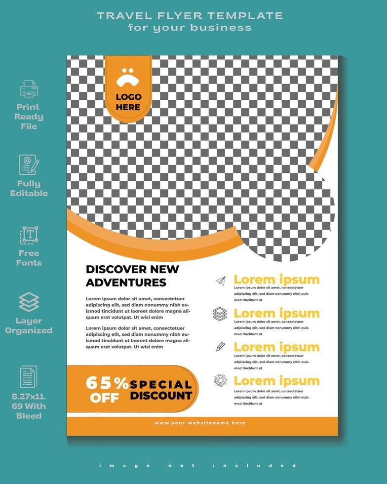 Vector travel tour flyer template