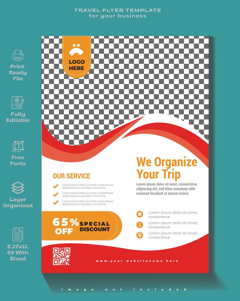 Vector travel tour flyer template