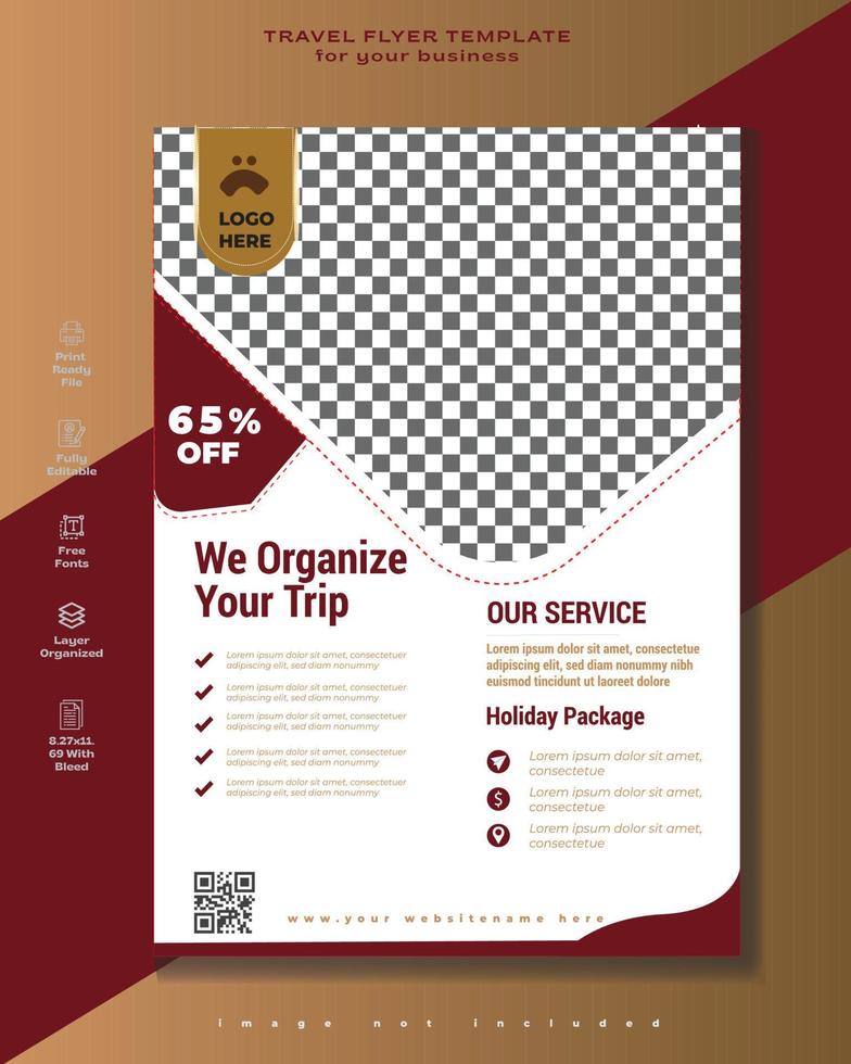 Vector travel tour flyer template